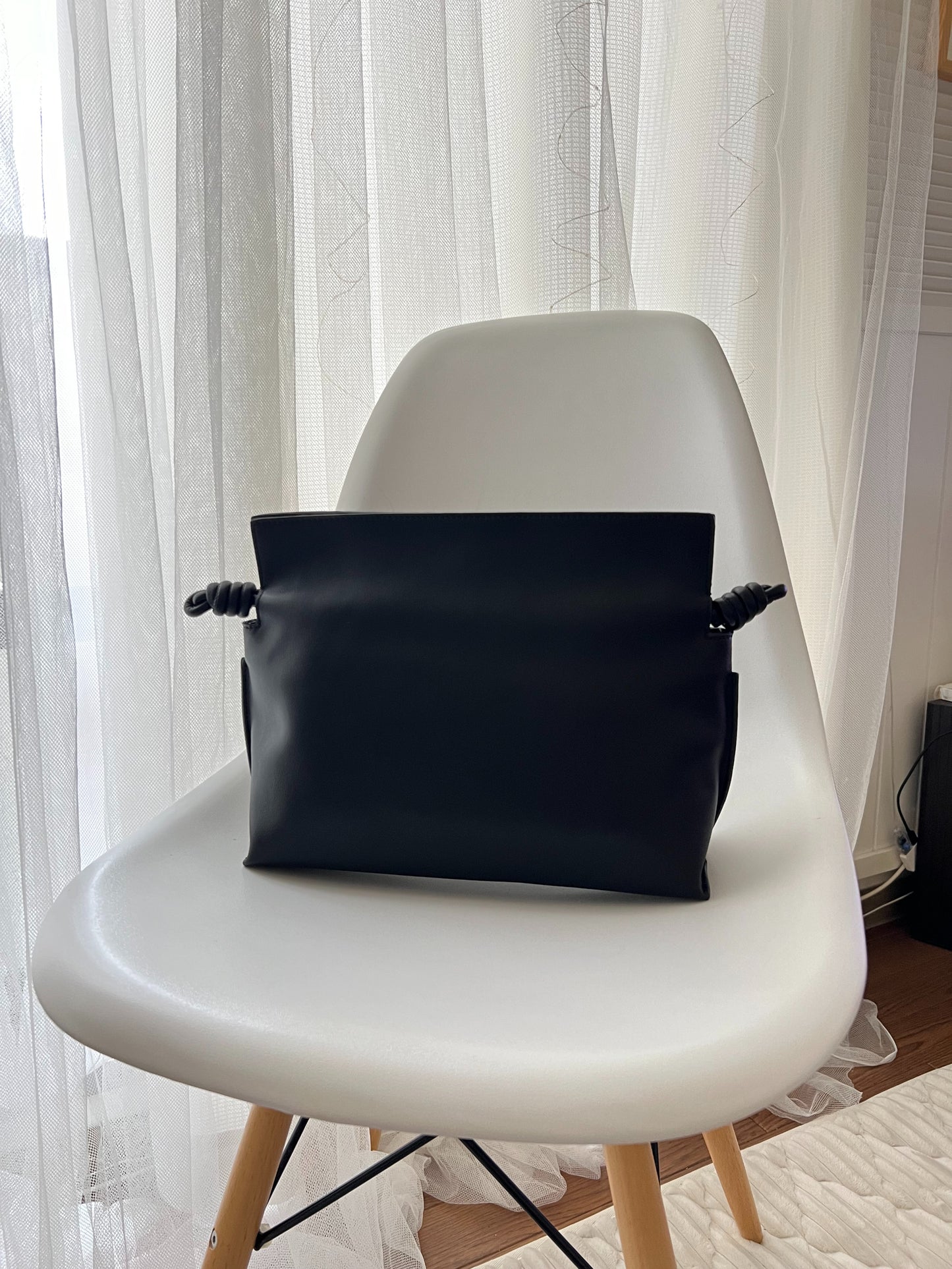 Real leather Drawstring bag