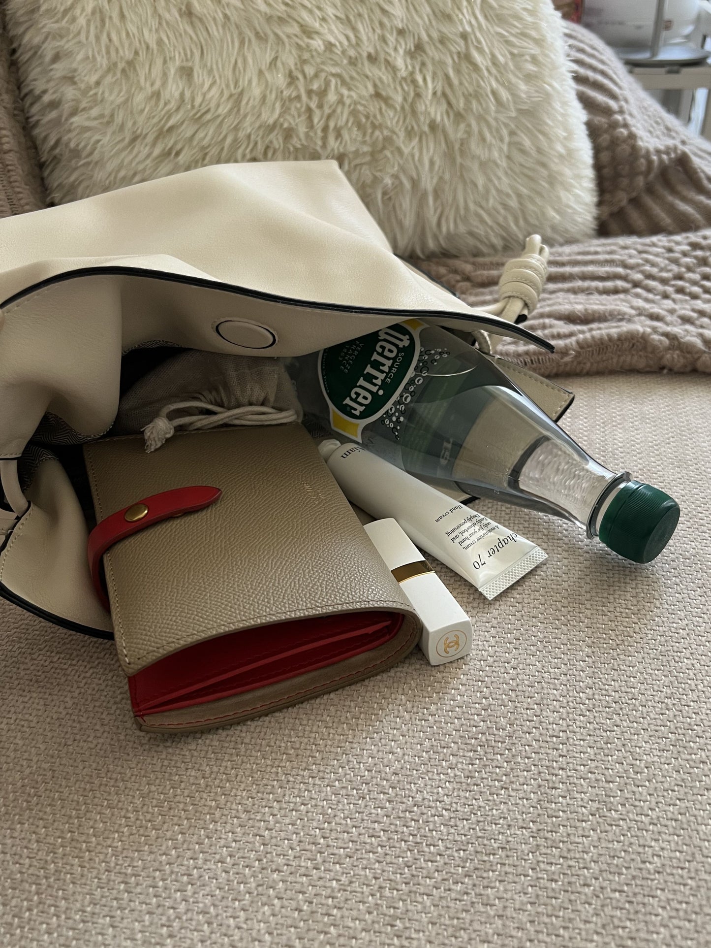 Real leather Drawstring bag