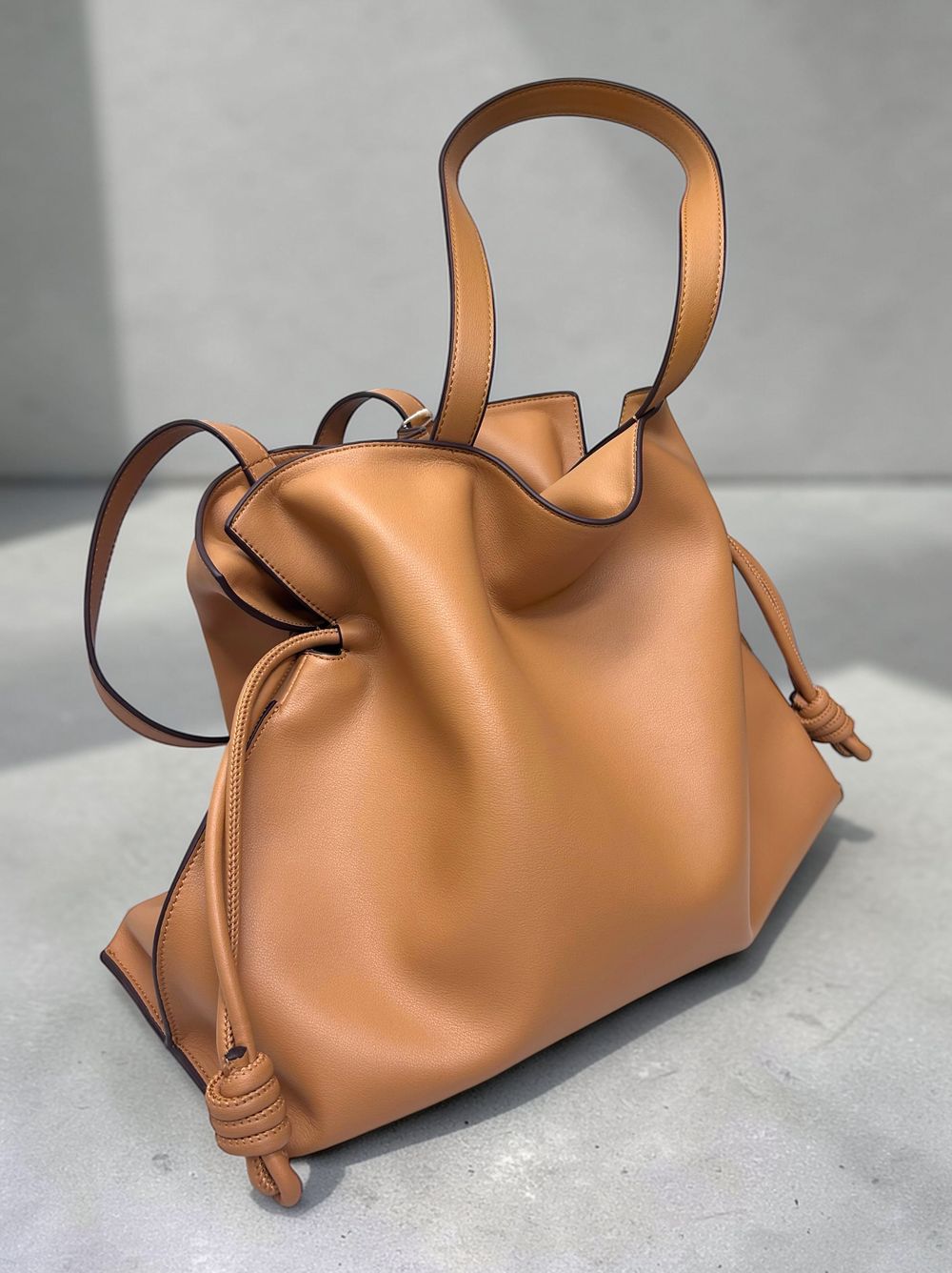 Smooth real leather ロープドロストショルダーバッグ