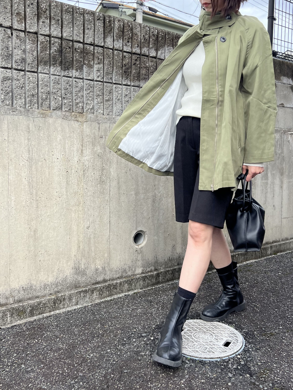 Real leather Drawstring bag