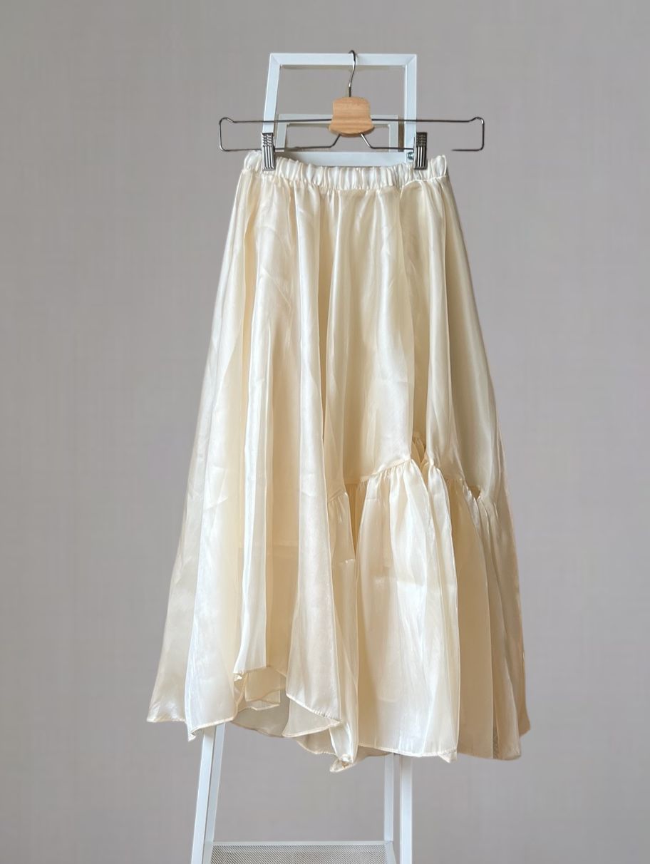 Glossy organdy フレアスカート