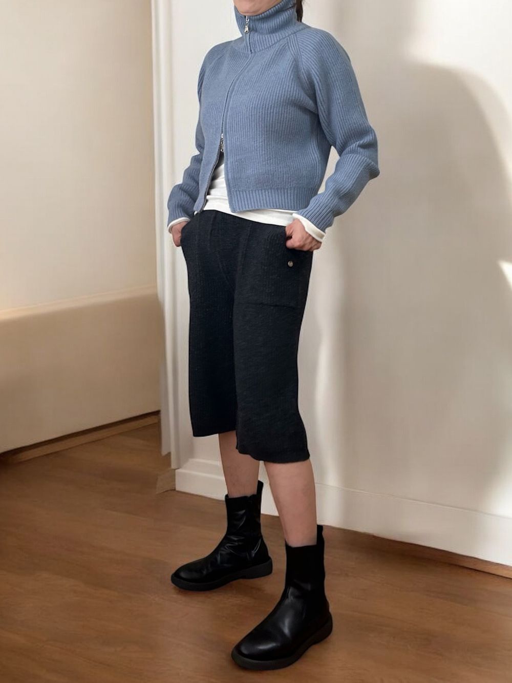 Knit bermuda パンツ