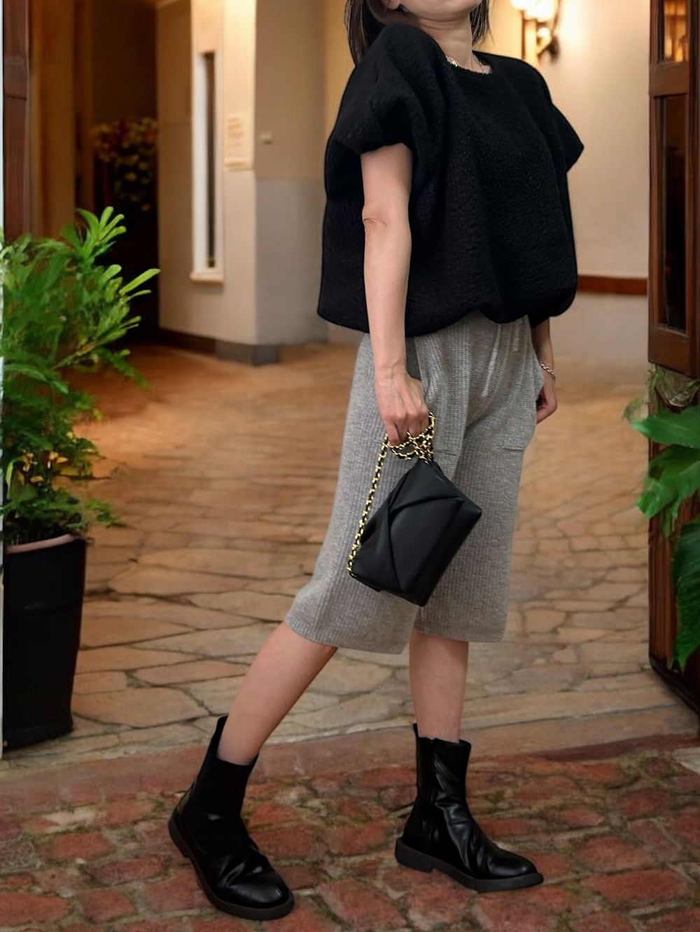 Knit bermuda パンツ