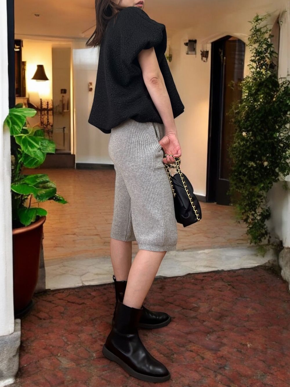Knit bermuda パンツ