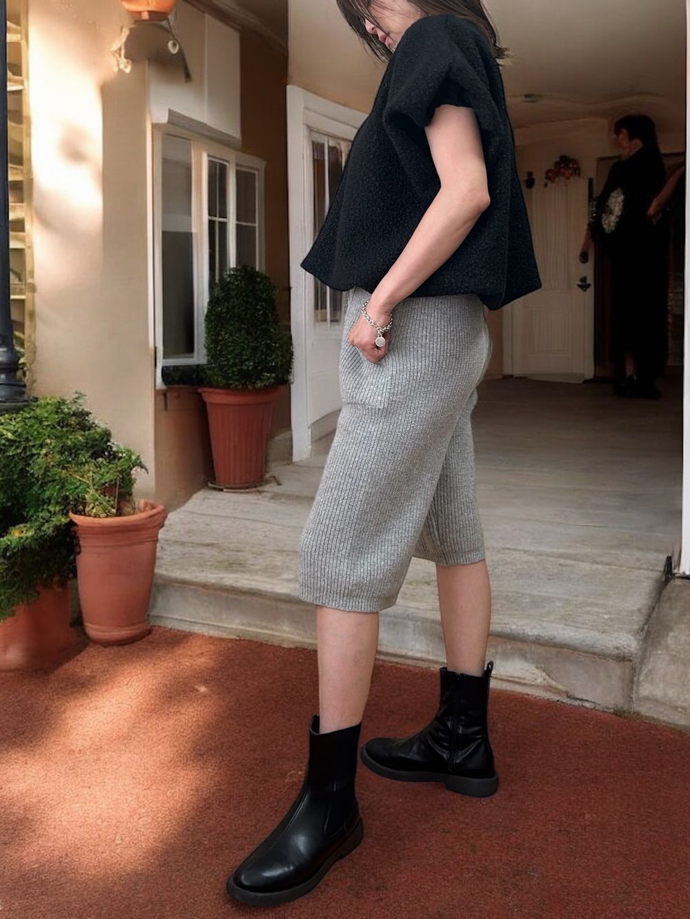 Knit bermuda パンツ