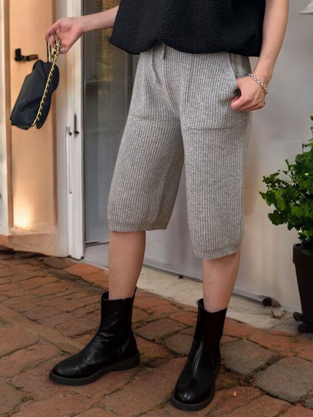 Knit bermuda パンツ