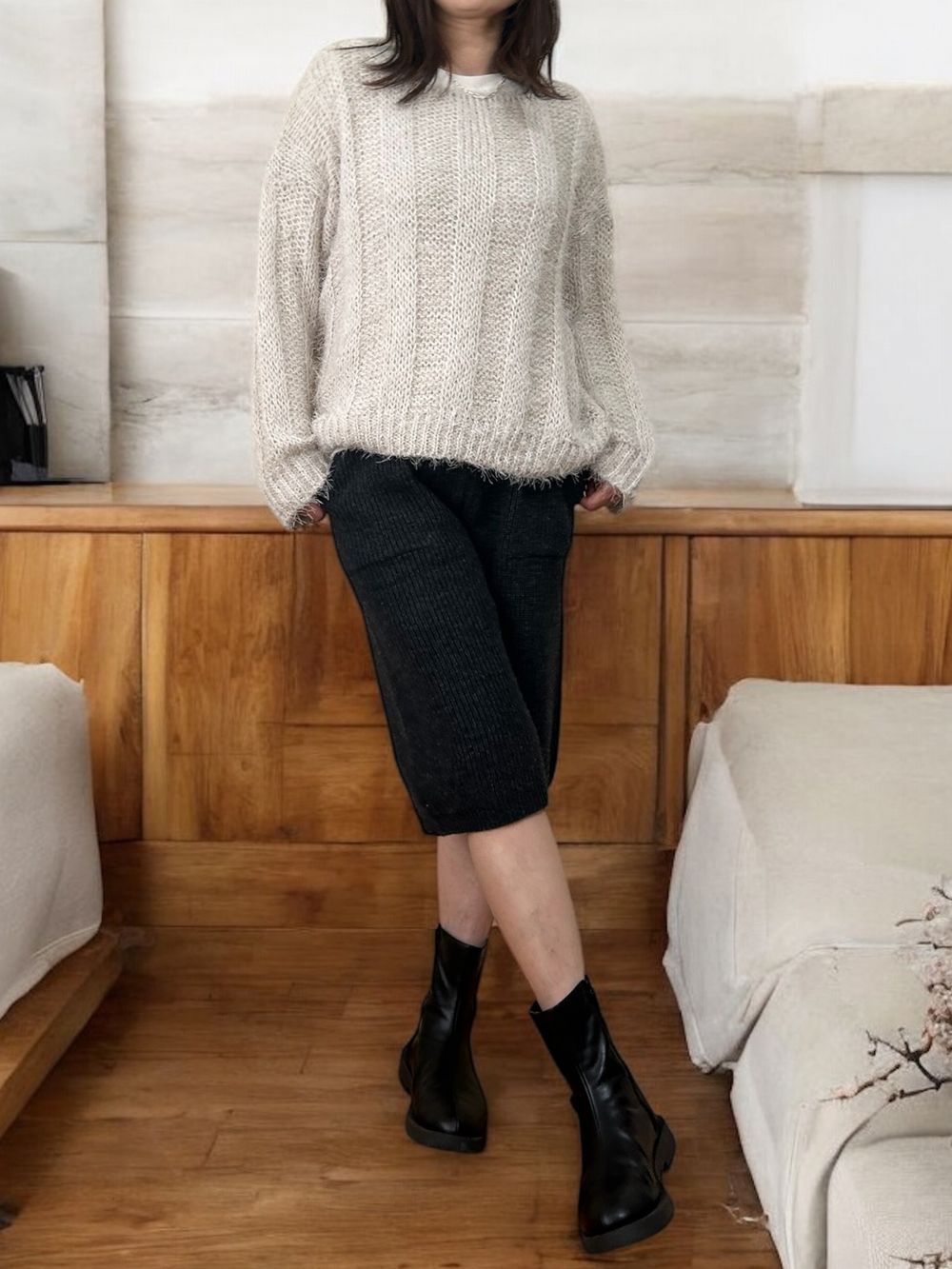 Knit bermuda パンツ