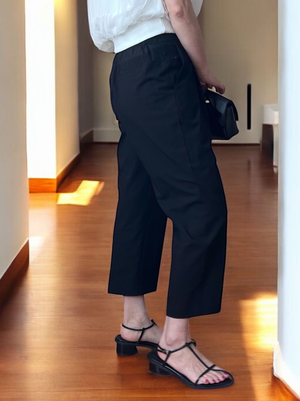 Nylon croped テーパードパンツ
