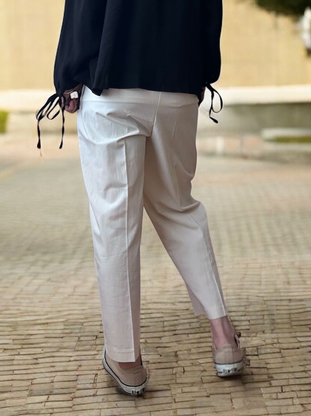 Nylon croped テーパードパンツ