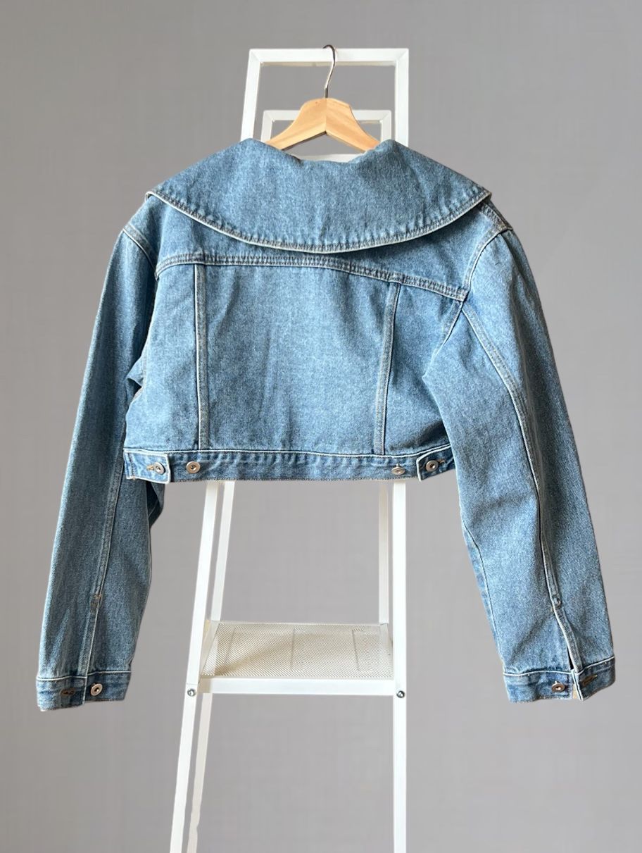 Big Collar クロップドデニムジャケット