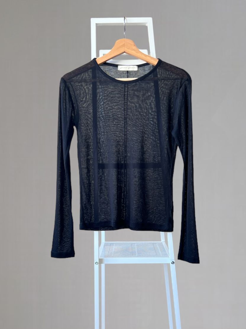Airy see through ラウンドネックカットソー