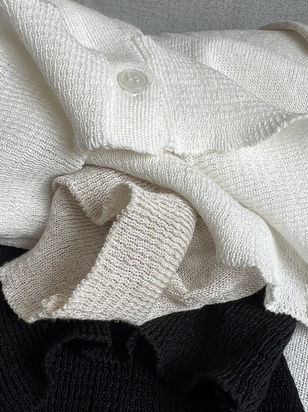 Cottonlinen button down カーディガン