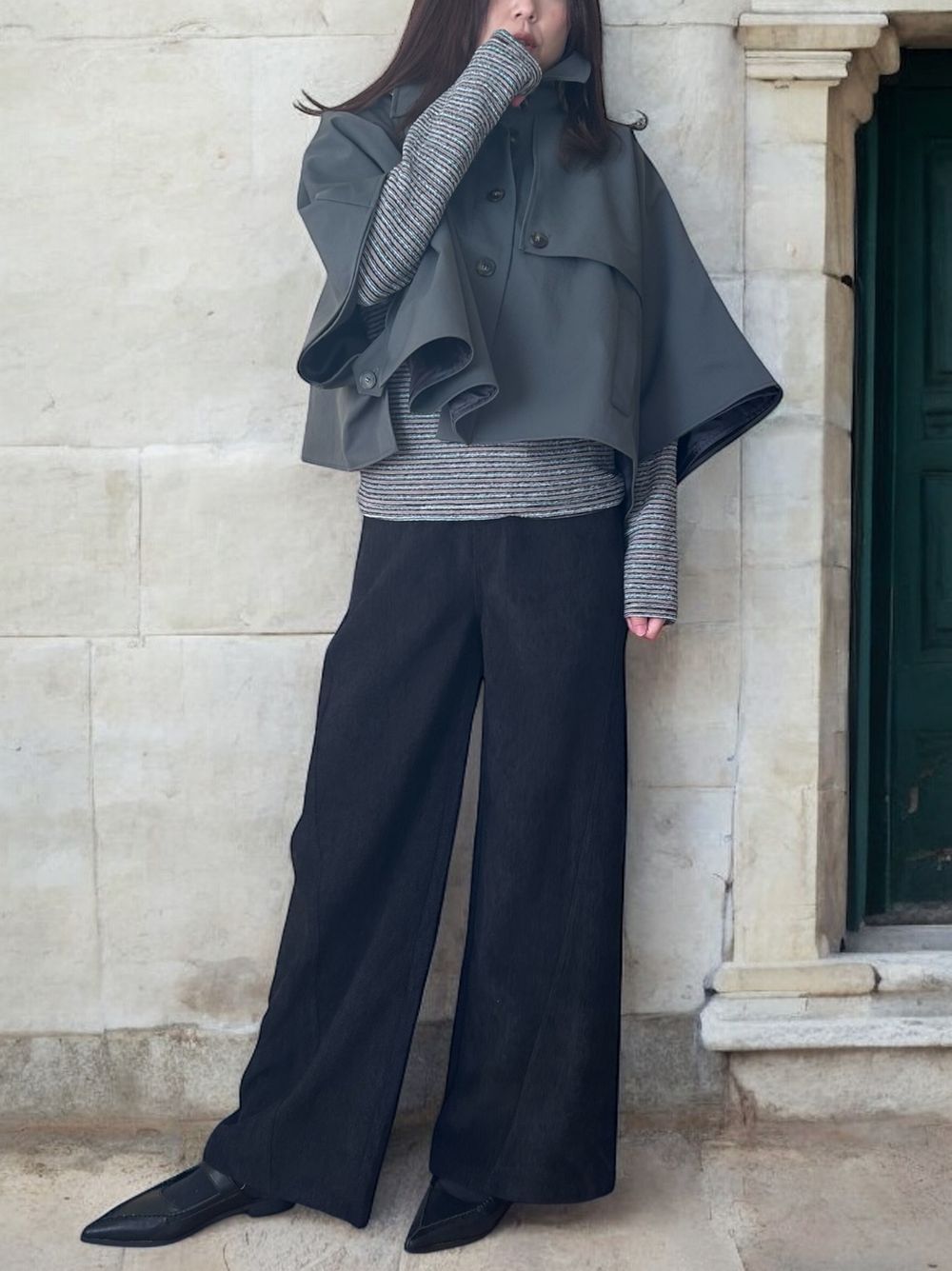Asymmetry short ポンチョコート