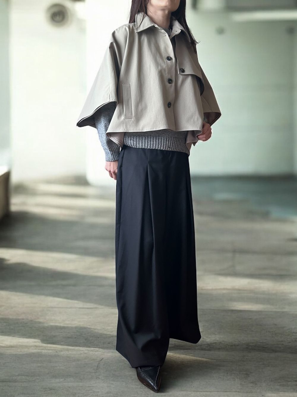 Asymmetry short ポンチョコート