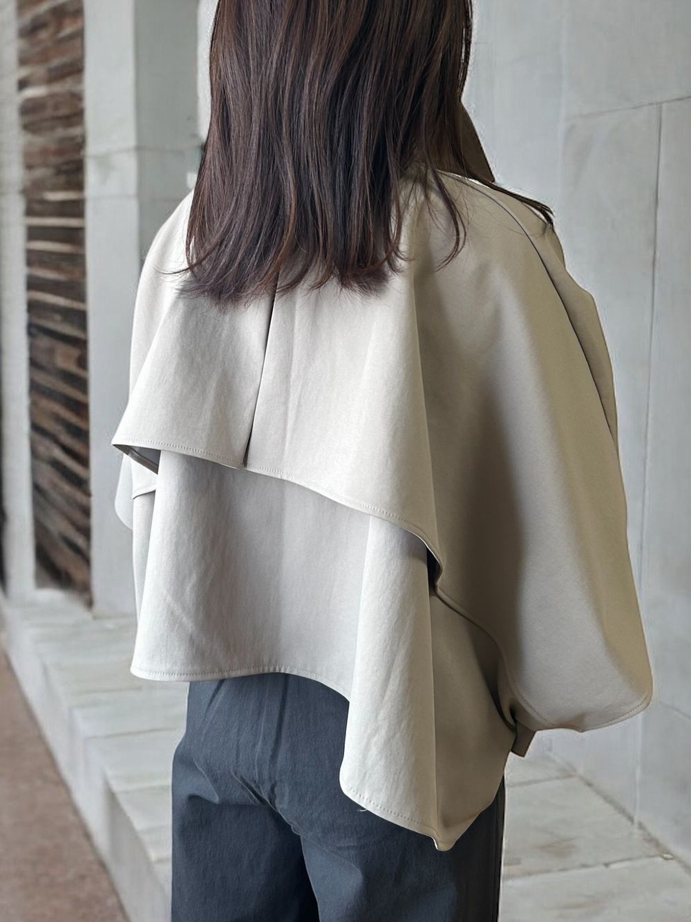 Asymmetry short ポンチョコート