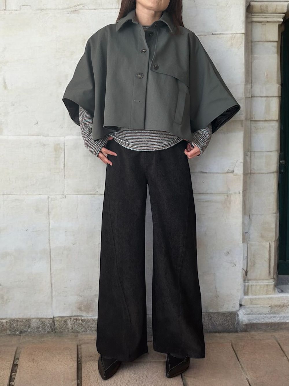 Asymmetry short ポンチョコート