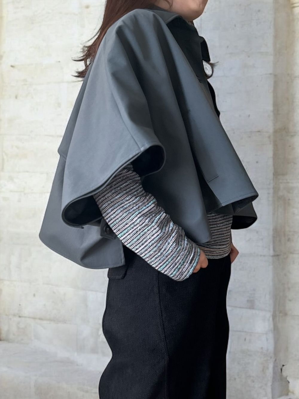 Asymmetry short ポンチョコート