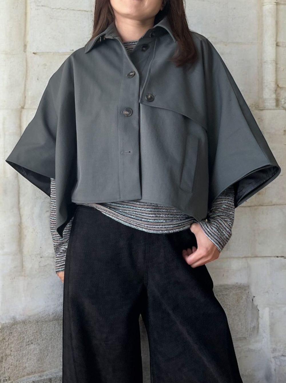 Asymmetry short ポンチョコート