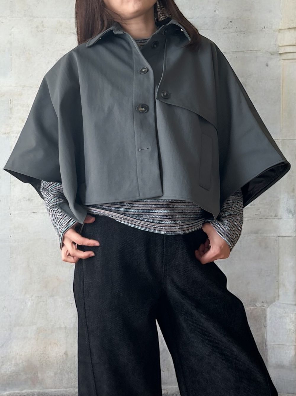 Asymmetry short ポンチョコート