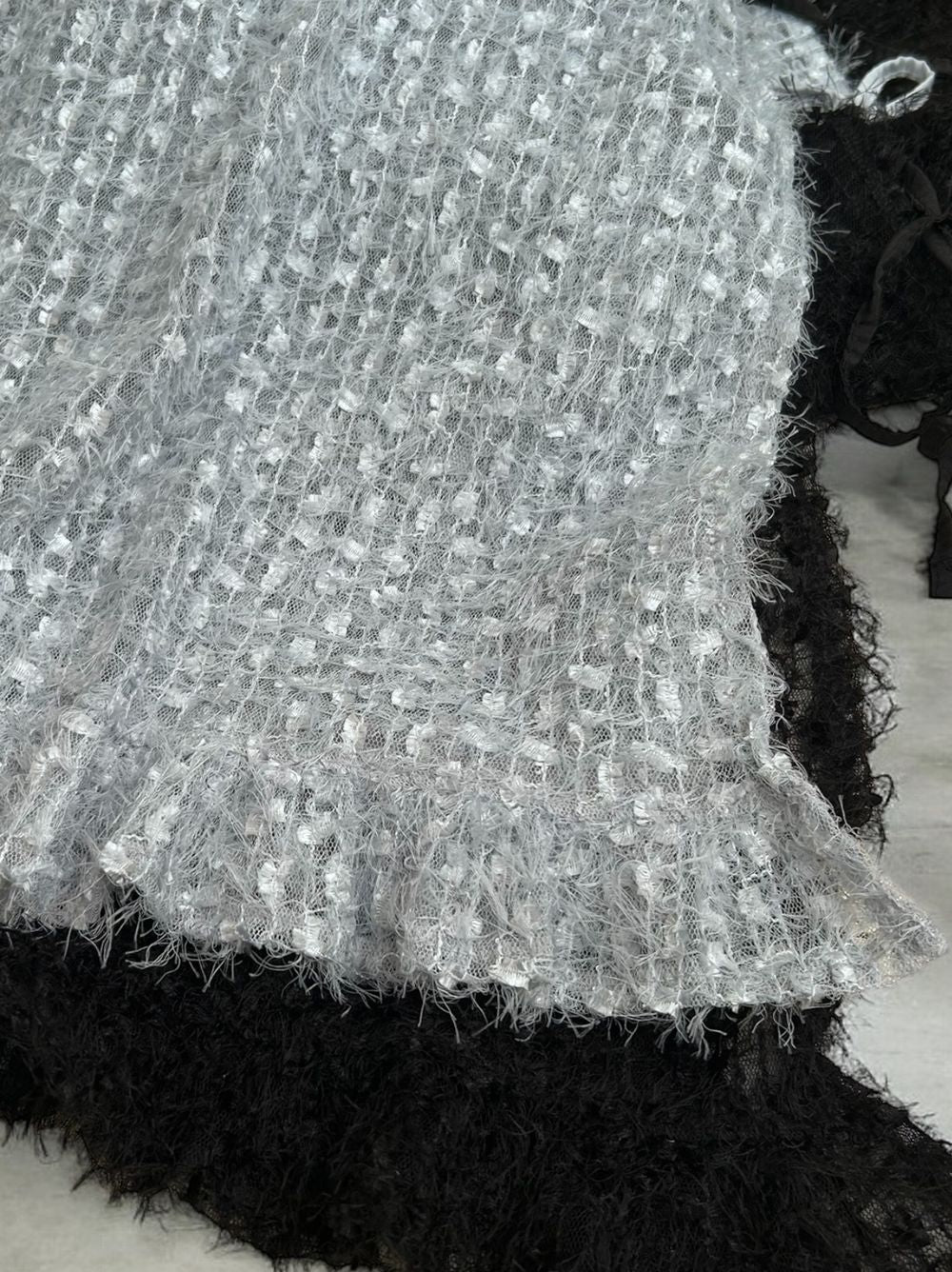 Knit mesh side slitロングワンピース