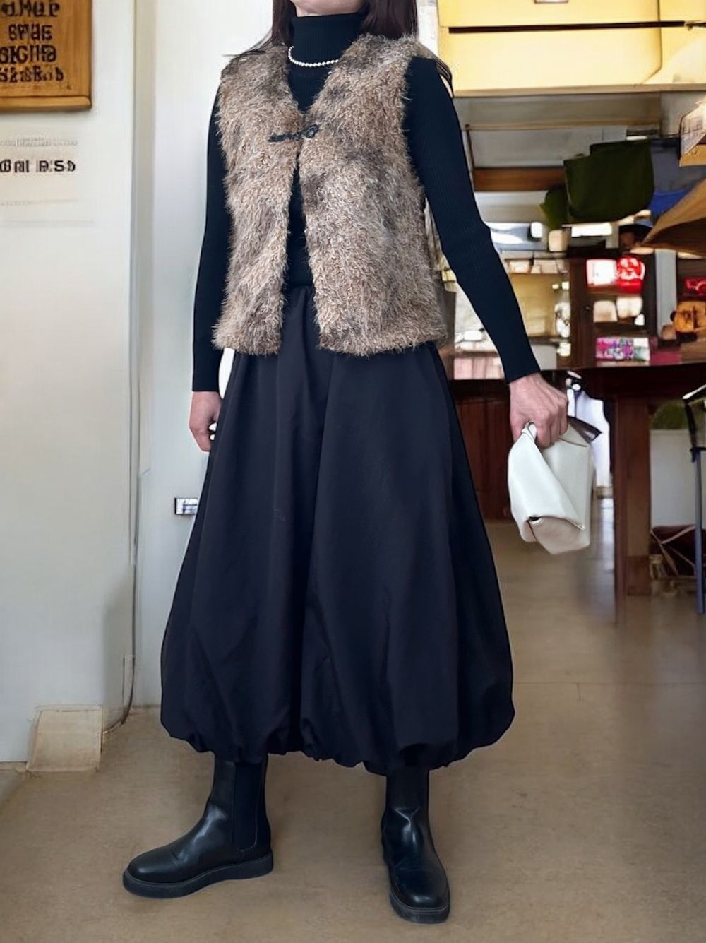 Fake leather lining ファーベスト