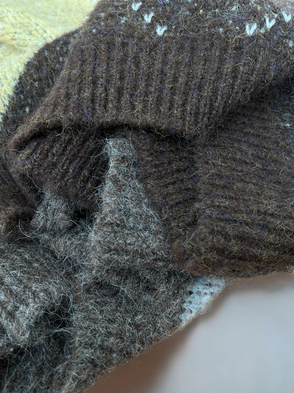 Block argyle クルーネックセーター