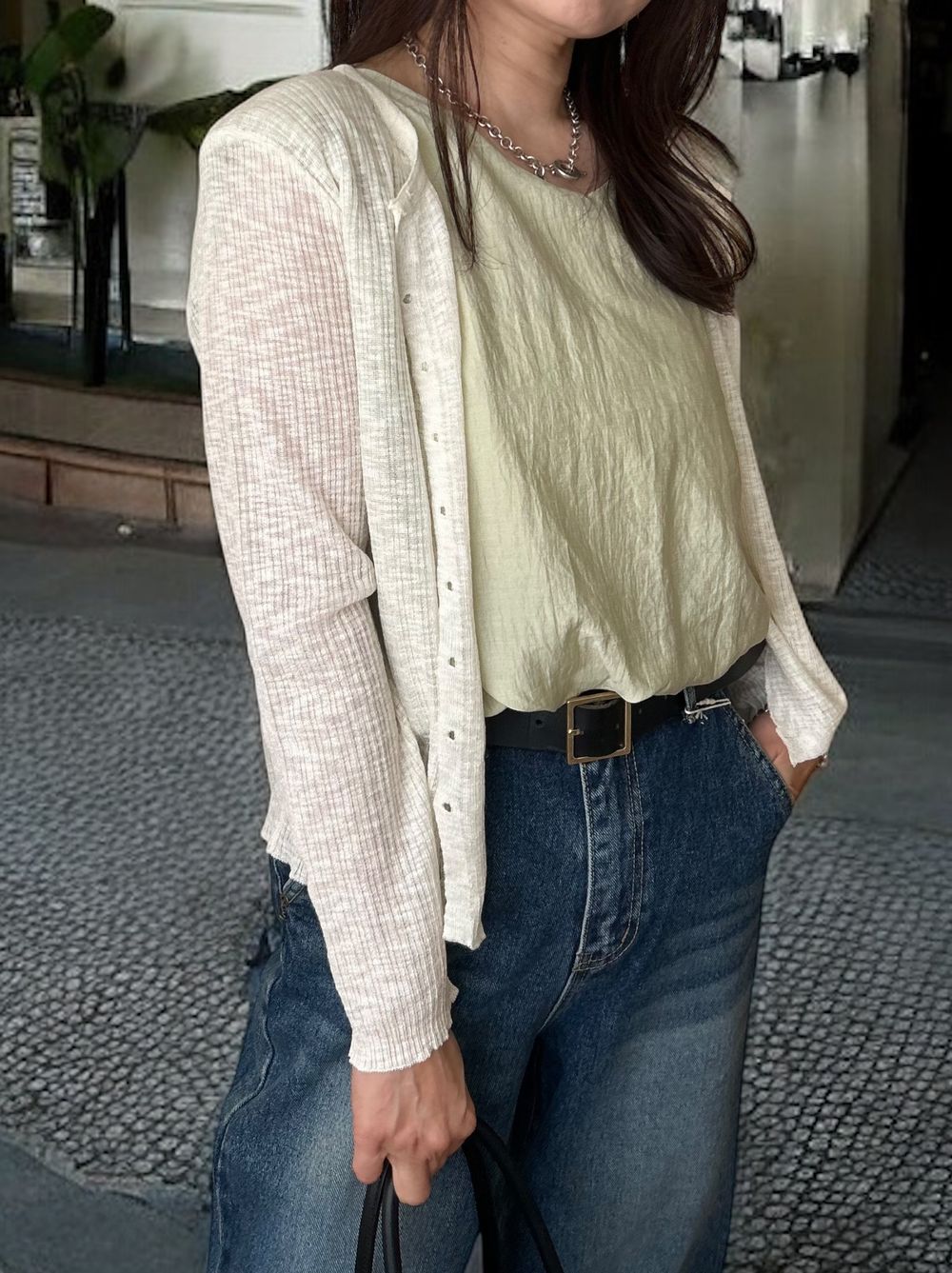 Melange Sheer カーディンガン