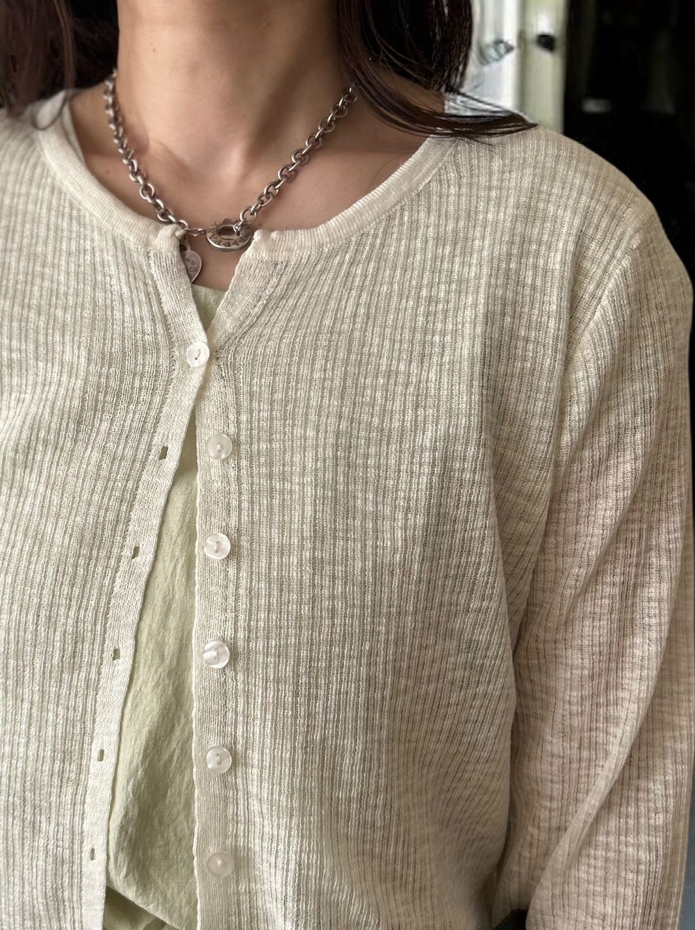 Melange Sheer カーディンガン