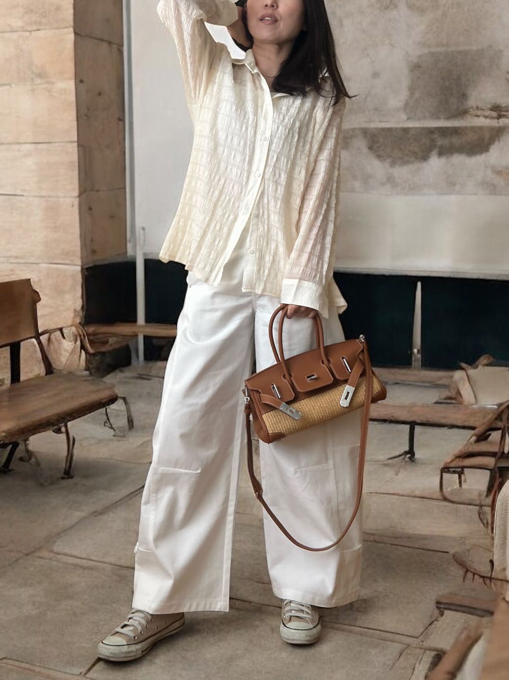 Texture sheer チェックシャツ