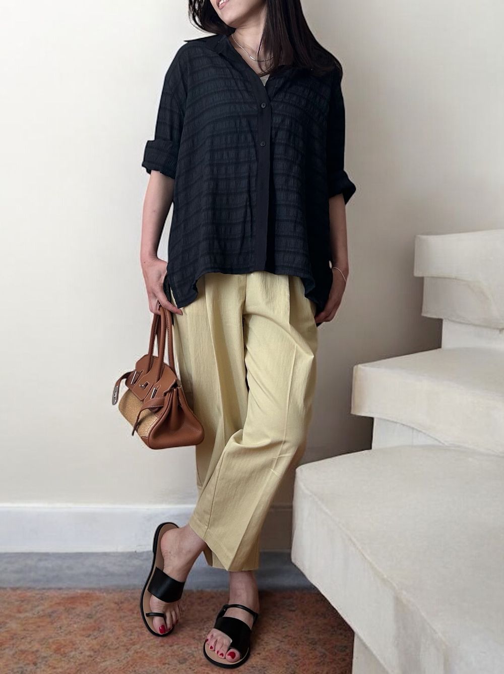 Texture sheer チェックシャツ