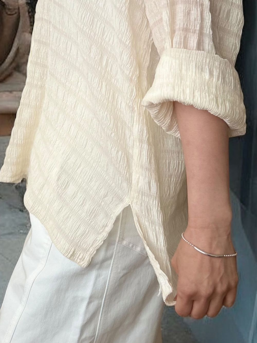 Texture sheer チェックシャツ