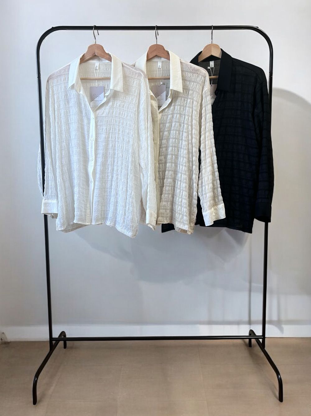 Texture sheer チェックシャツ