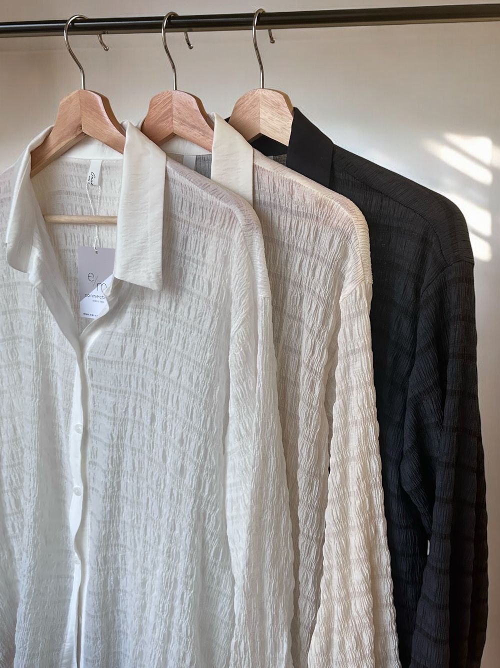 Texture sheer チェックシャツ
