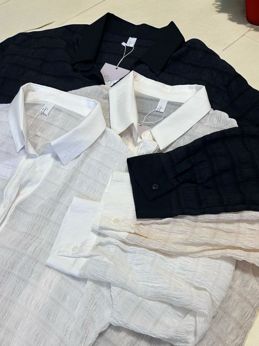 Texture sheer チェックシャツ