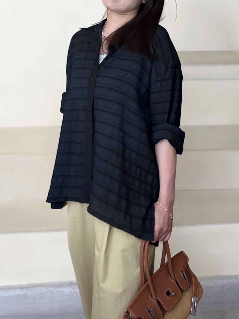 Texture sheer チェックシャツ