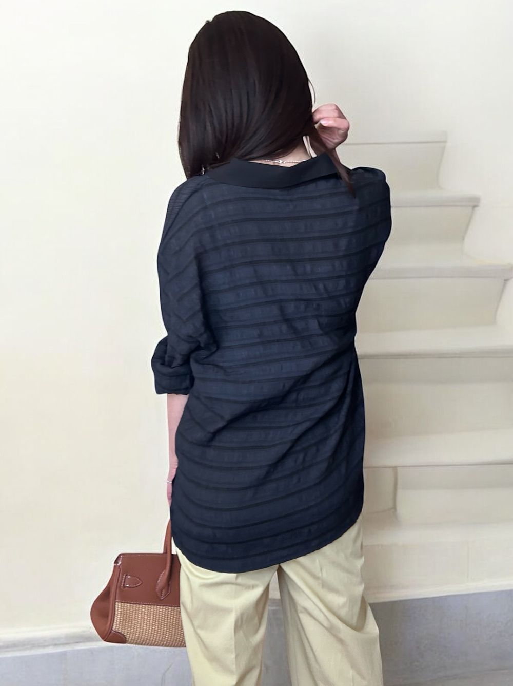 Texture sheer チェックシャツ