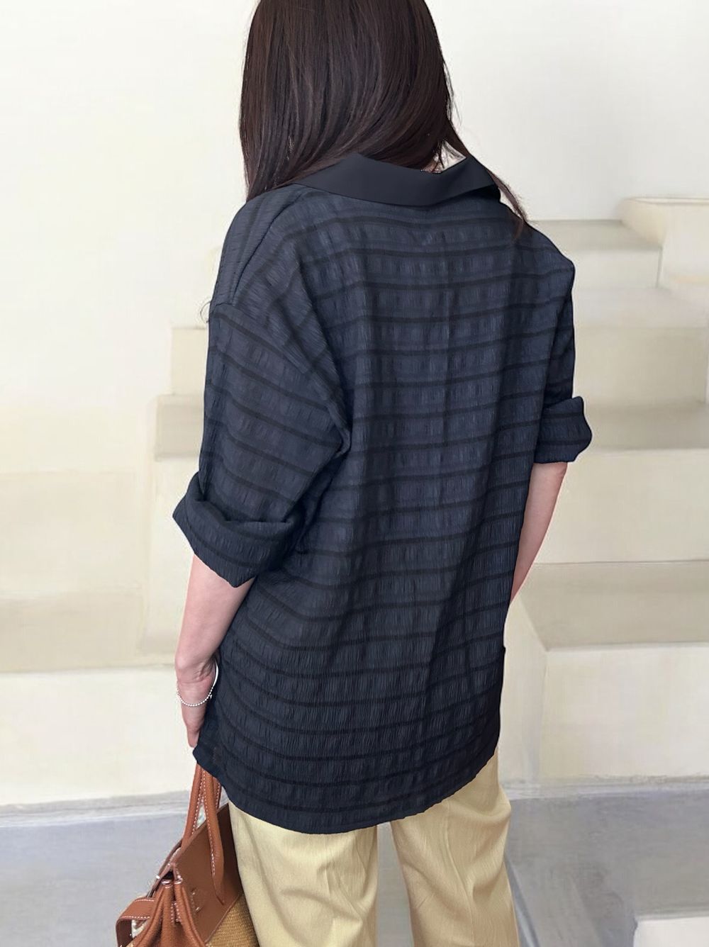 Texture sheer チェックシャツ