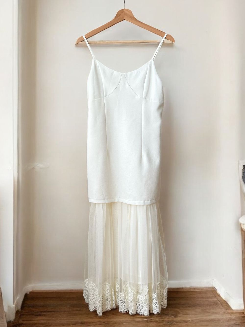 Lace layered ドッキングキャミワンピース