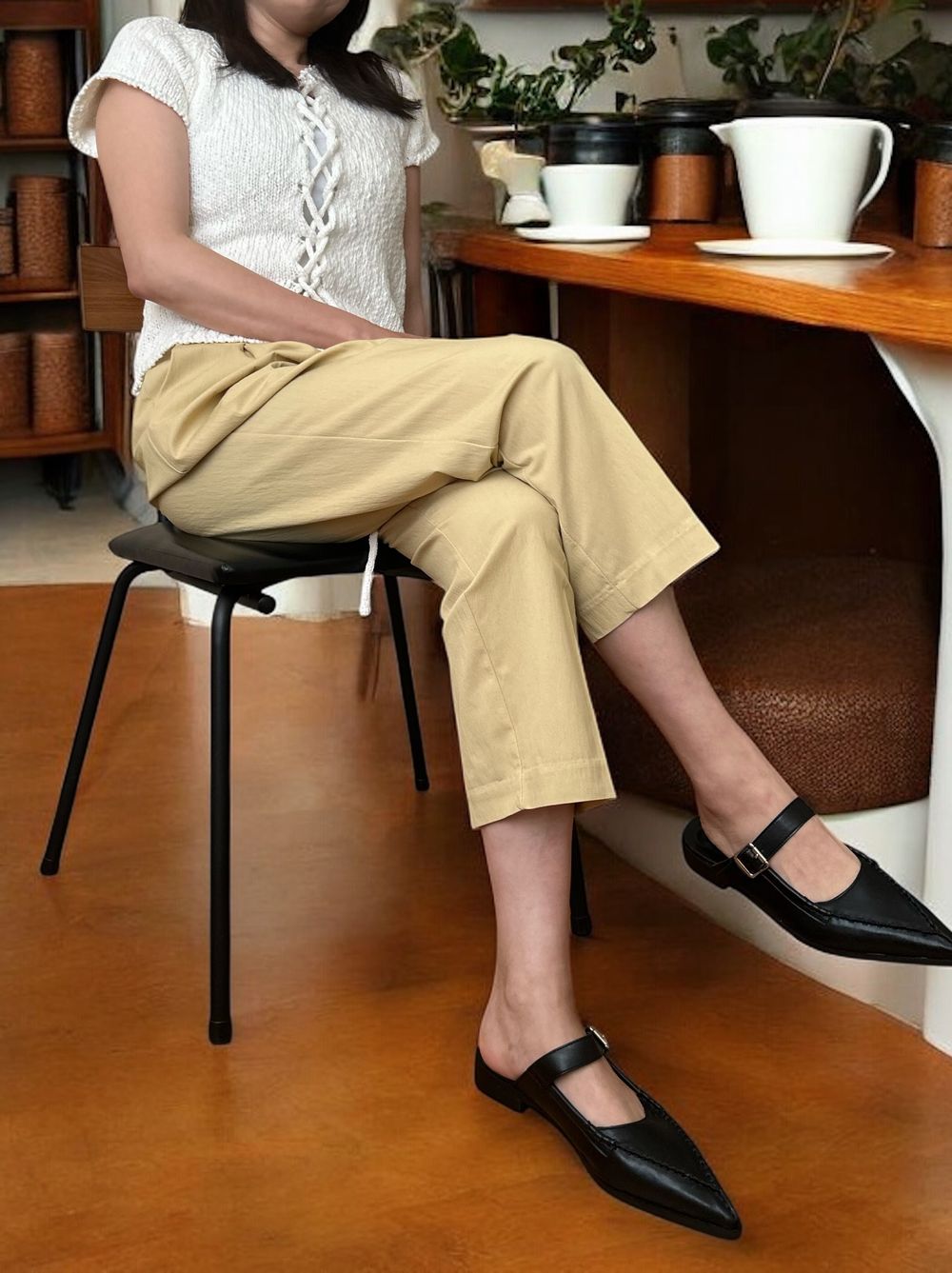 Premium cotton 2WAYレースアップニット
