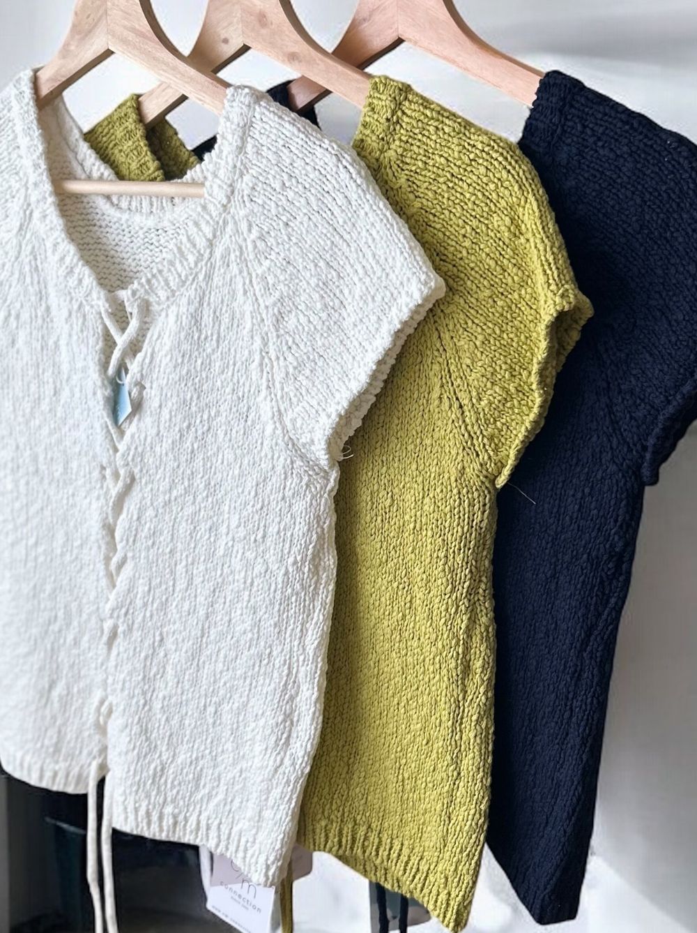 Premium cotton 2WAYレースアップニット