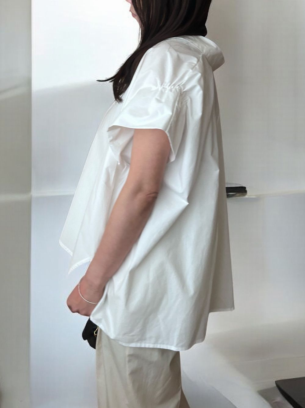 French Sleeve gather ボタンダウンシャツ