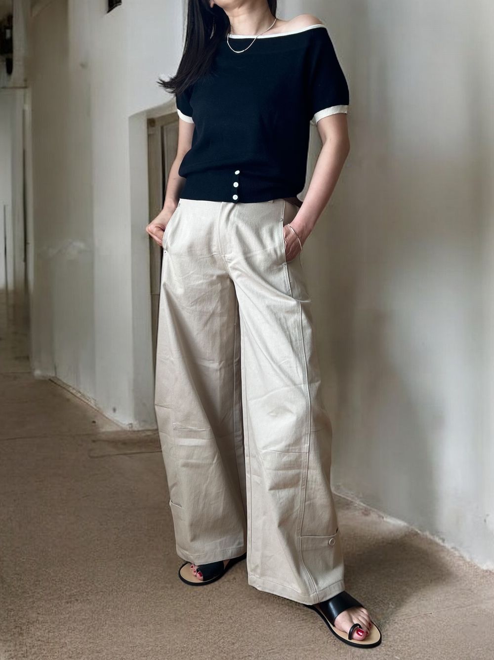 Asymmetry design ニットトップス
