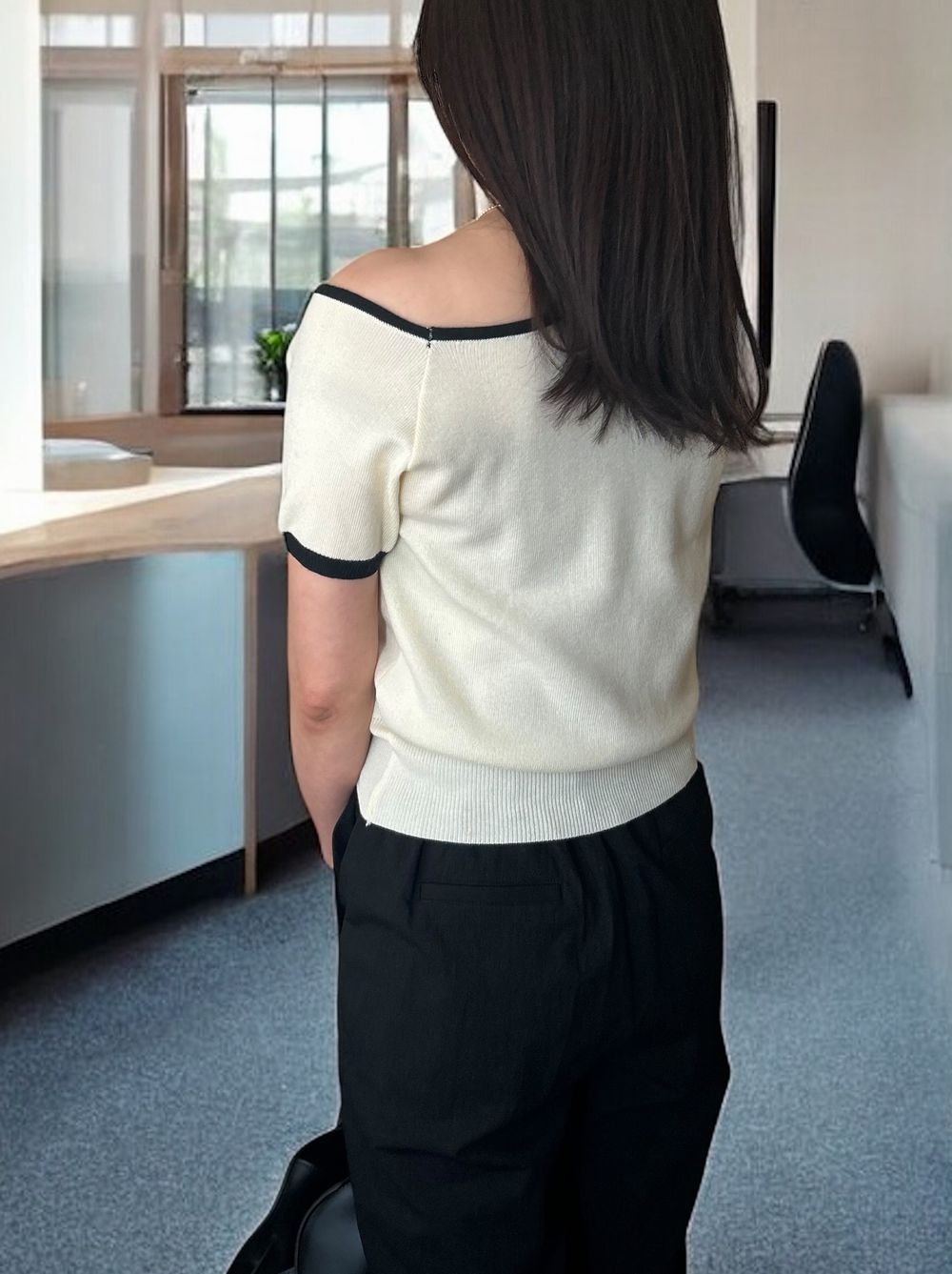 Asymmetry design ニットトップス