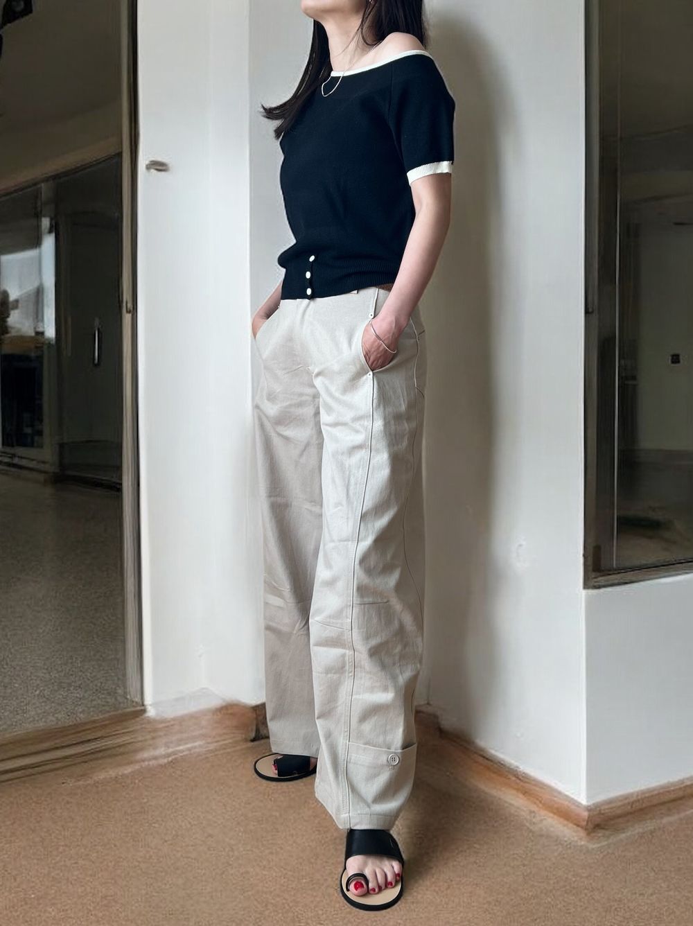 Asymmetry design ニットトップス