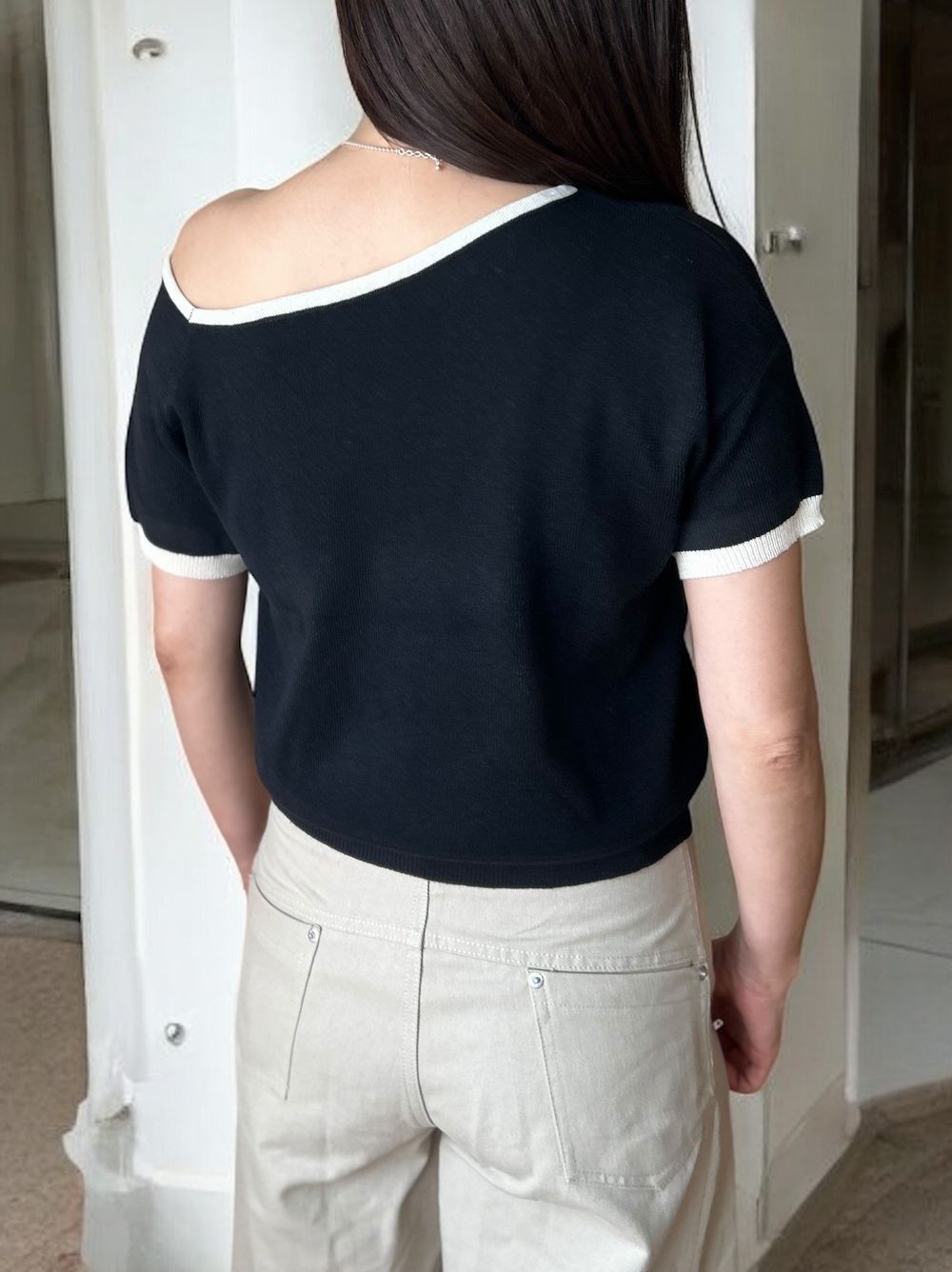 Asymmetry design ニットトップス