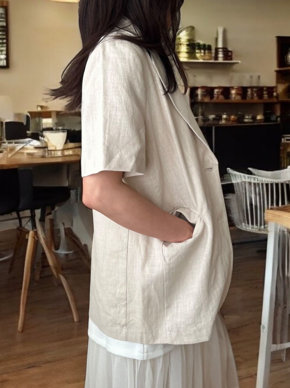 Short sleeve リネンジャケット