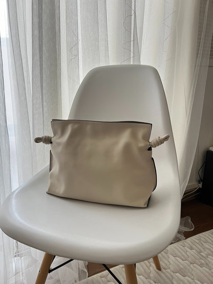 Real leather Drawstring bag