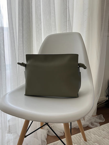 Real leather Drawstring bag