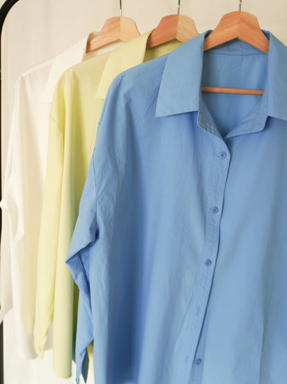Big silhouette cotton シャツ
