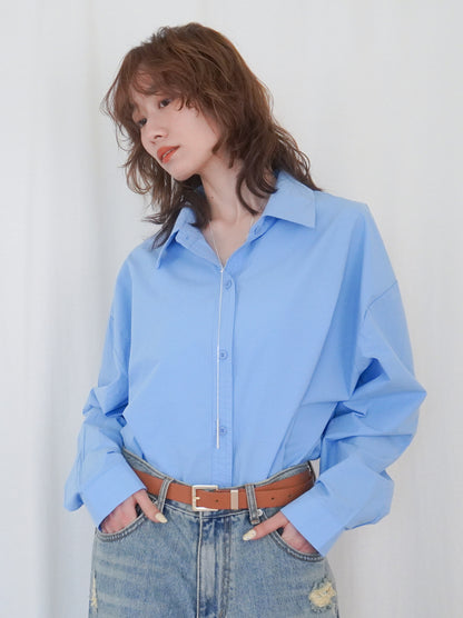 Big silhouette cotton シャツ